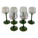 6 stemmed glasses with vine decor