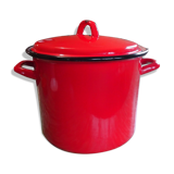 Cocotte / Red enamelled plate