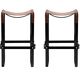 Pair of metal brown and black stools without a backrest.