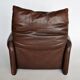 Maralunga armchair in leather & Ottoman by Vico Magistretti for Cassina 1970 s