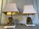 Pair of vintage gilded bronze lamps, pharaoh's face, 1970