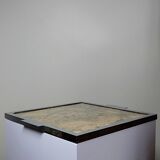 Mid-century chic chrome, cork and glass tray from the 70s