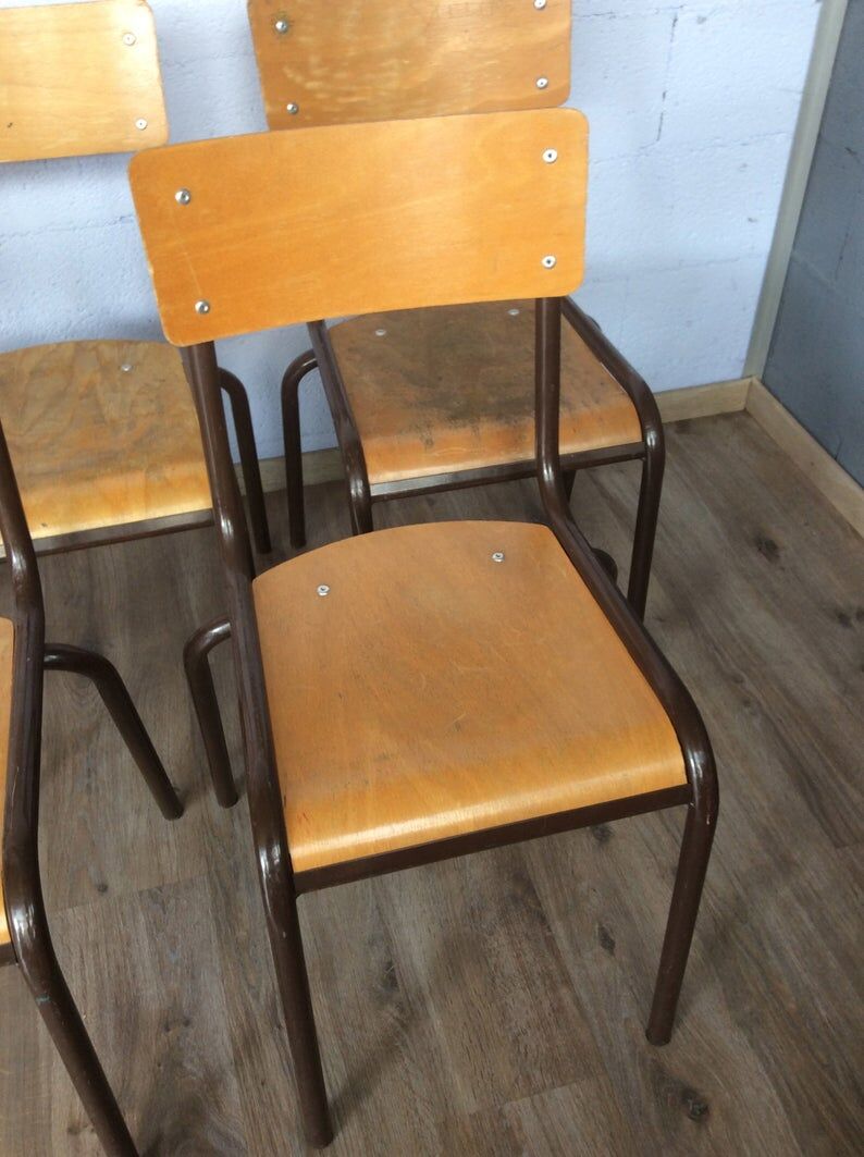 Chaises industrielles collectivités Mullca Delagrave tube & bois