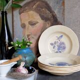 Six earthenware plates of Digoin and Sarreguemines 40s