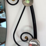 Vintage iron coat rack with mirror