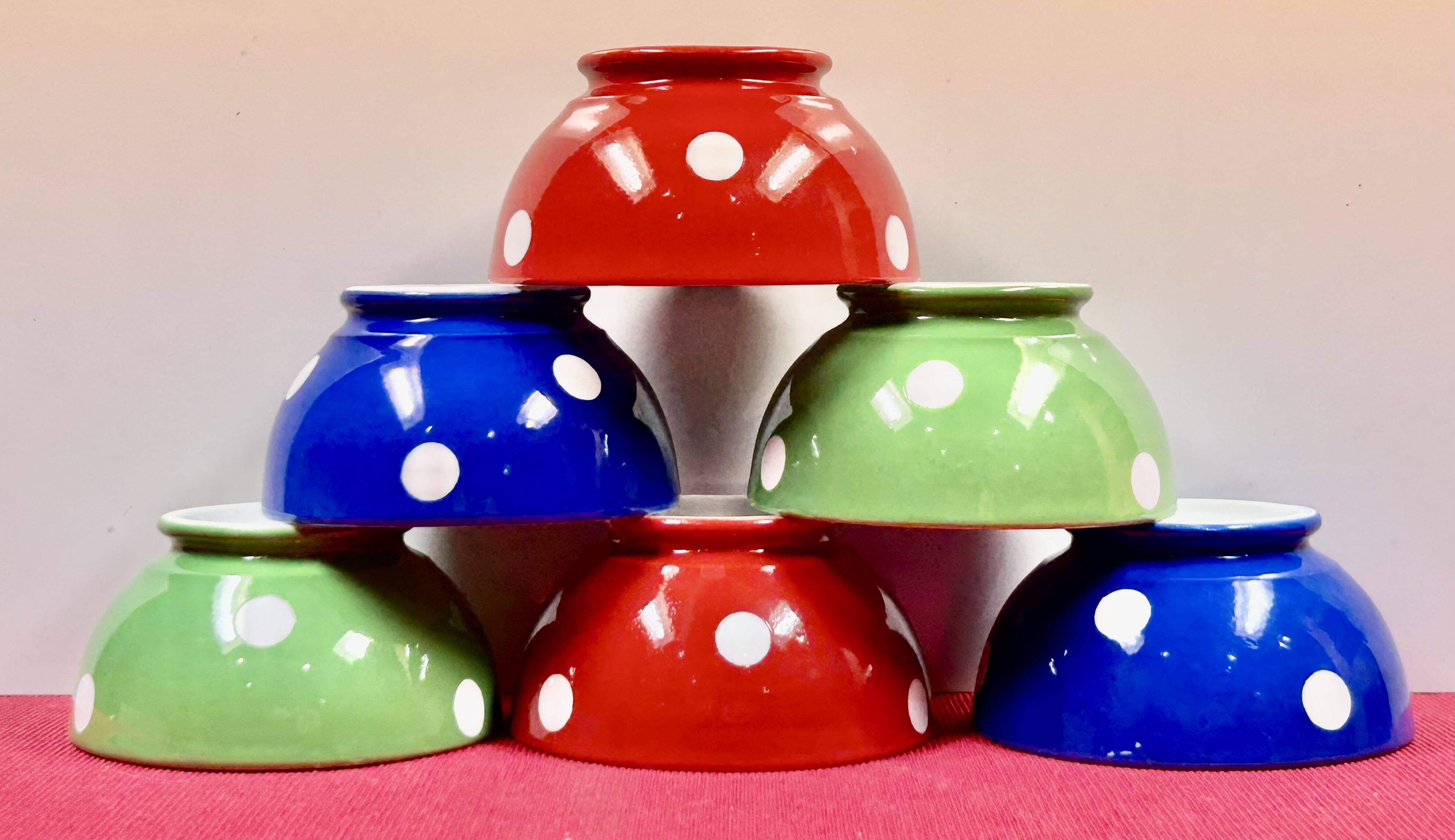 Set of 6 small grandmother bowls in Longchamp porcelain.