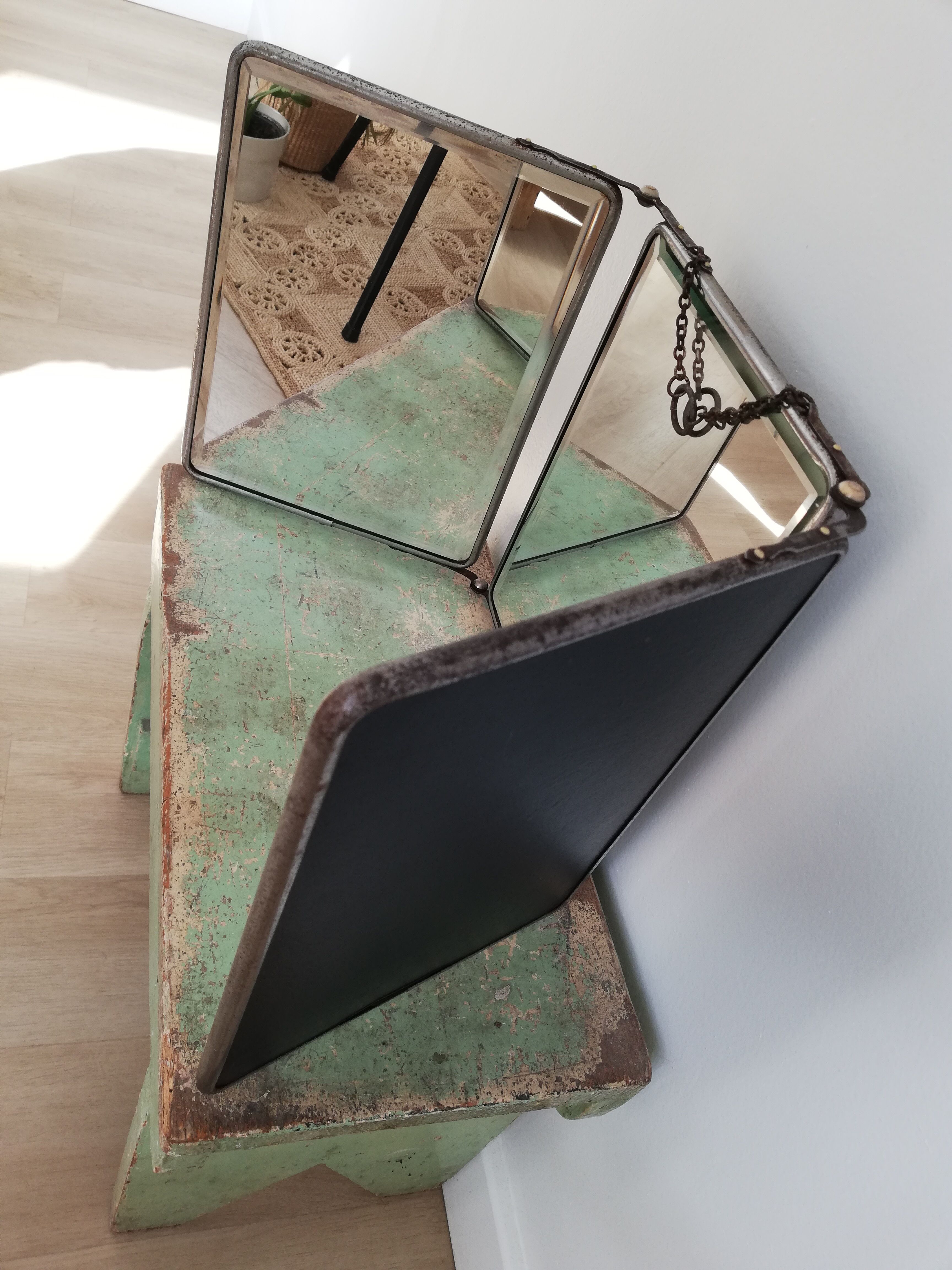 Vintage barber mirror  54x24cm