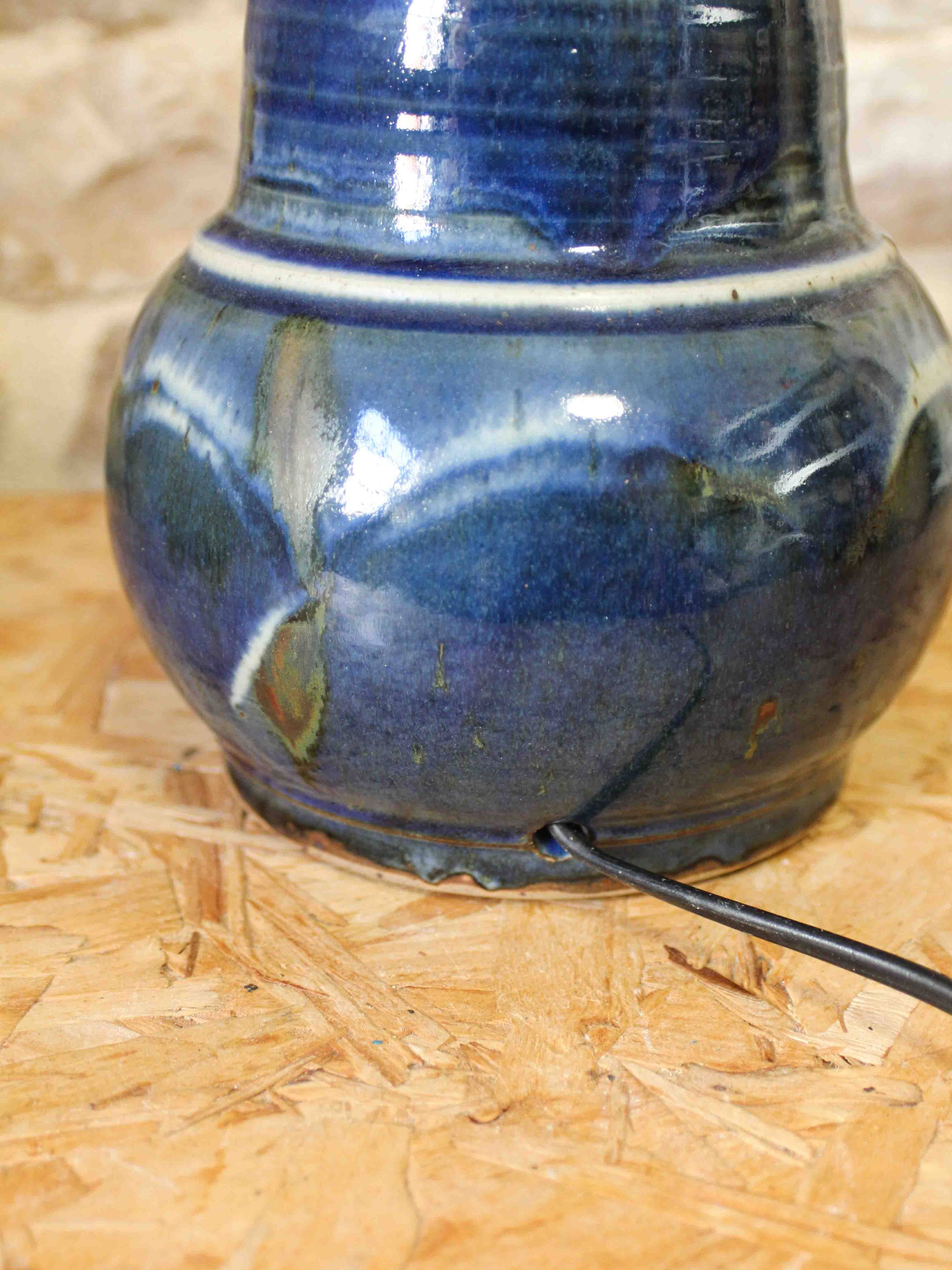 Glazed ceramic lamp base Blanot pottery