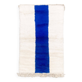 Beni Ouarain Moroccan Berber rug with majorelle blue patterns 1.55x0.96m