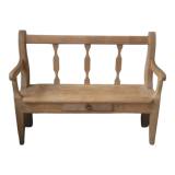 Banc brut avec dossier en bois chene