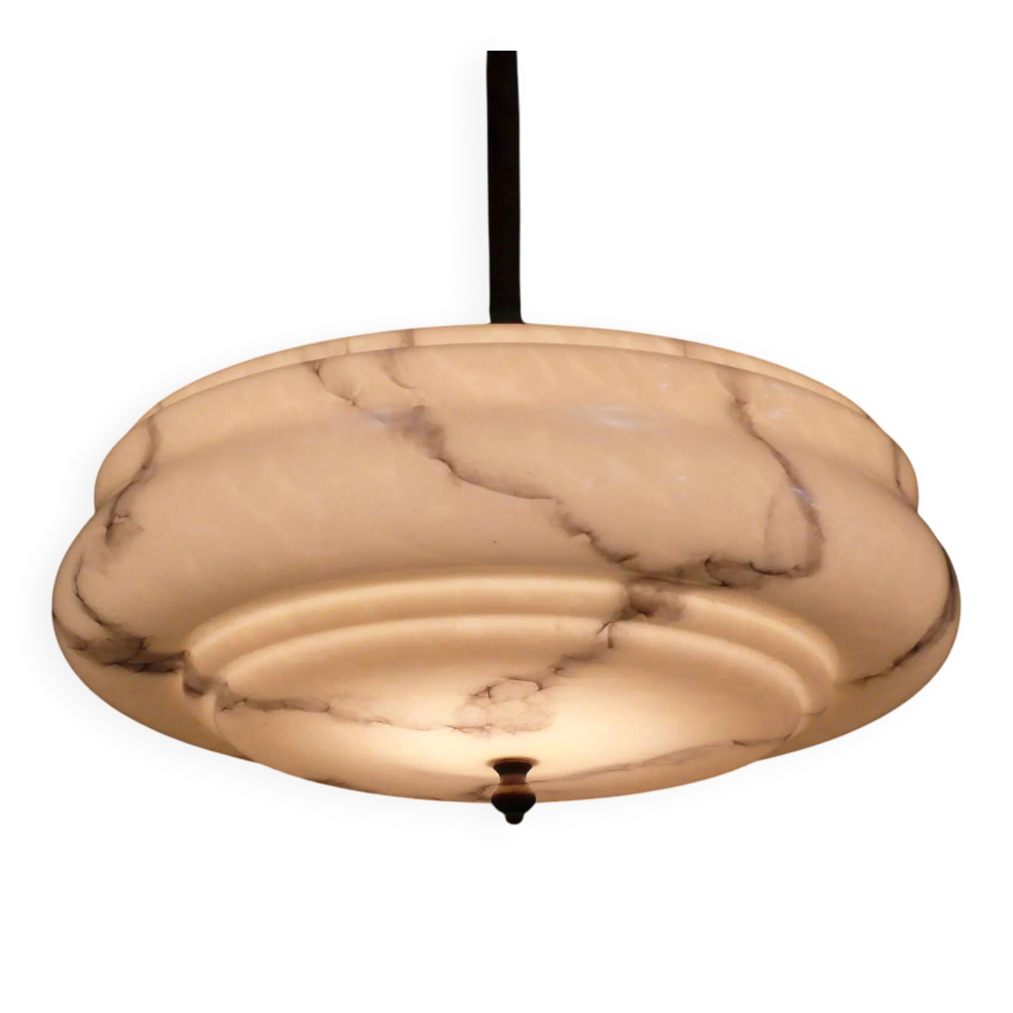 Grand plafonnier Art Déco en beige - années 1930-1940