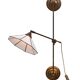 Lampe murale en laiton ajustable de style Tiffany des années 1960