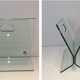 Porte-revues design en verre et acier brossé