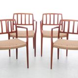 Suite of 4 Scandinavian teak armchairs model 66