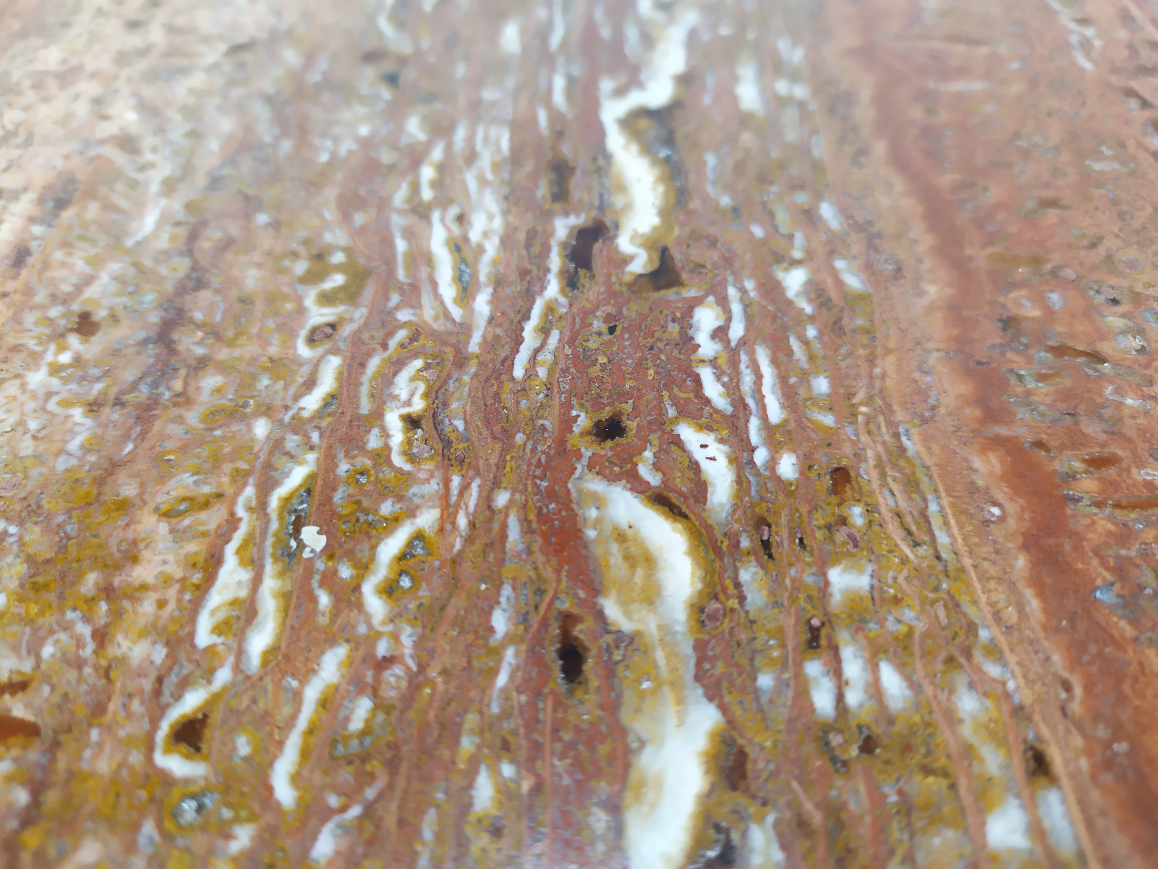 Travertine coffee table red design