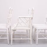 Chinese Chippendale Faux Bamboo Dining chairs set of 6