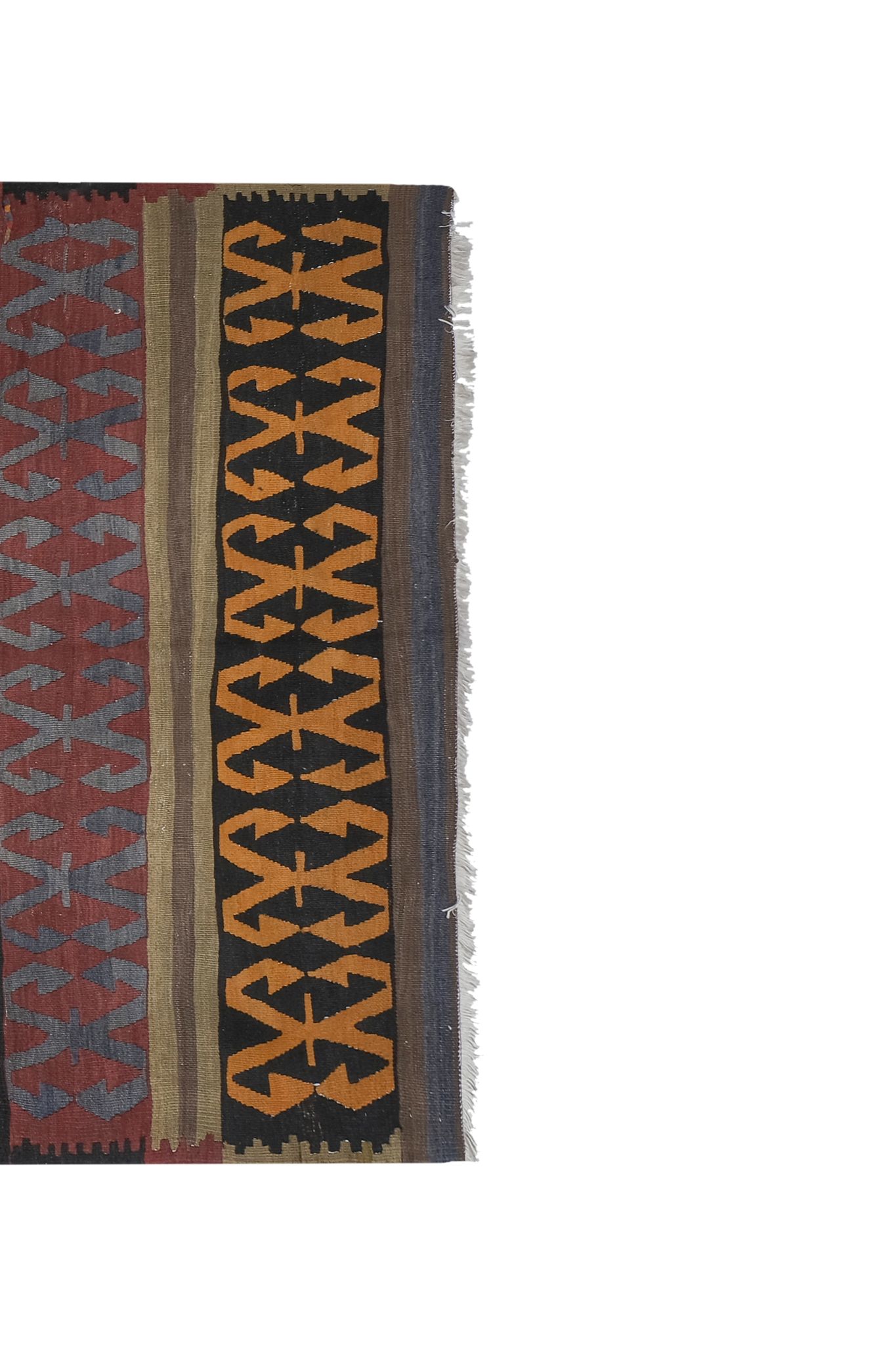 Early 20th Century Wide Konya Kilim Runner for Foyer 4'11'' x 10'1''