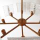 1960 vintage brass chandelier - glass