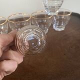 6 petits verres dorés