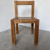 Brutalist pine chair
