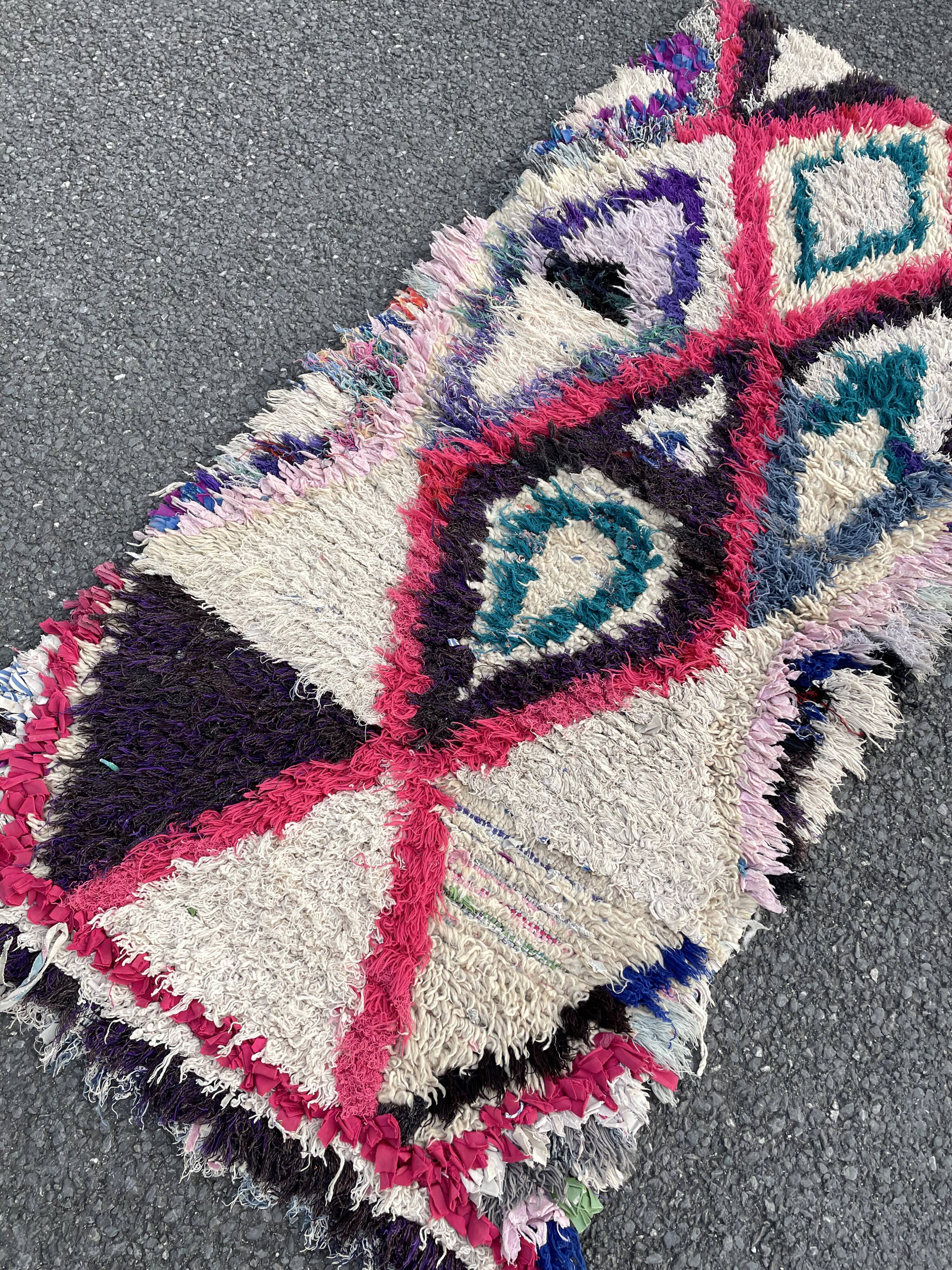 Vintage azilal berber carpet 75x160 cm