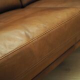 Brown leather sofa, Danish design, 1970s, production: Denmark