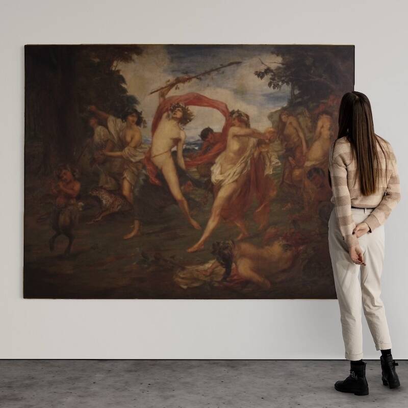 Mythological painting signed Vera Willoughby and dated 1911, Bacchanal