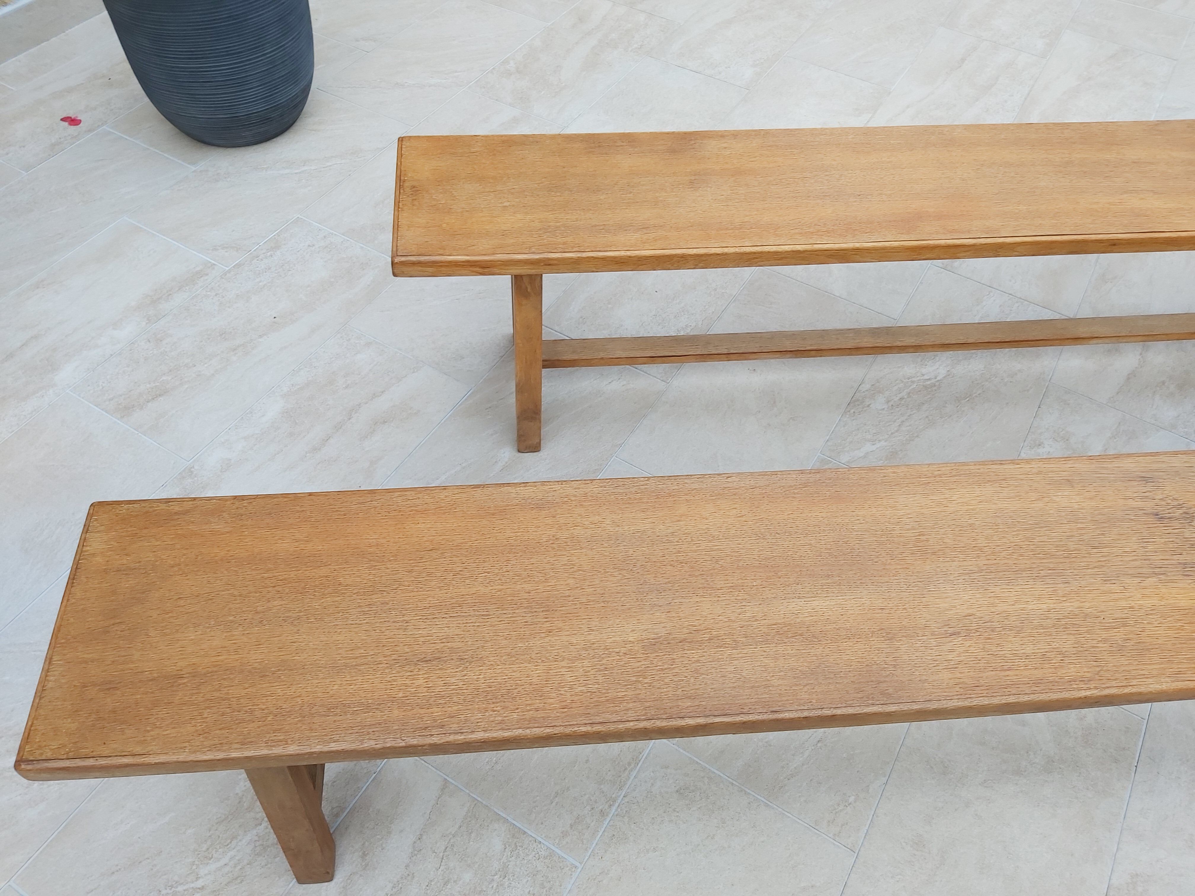 Pair of oak benches