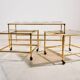 Brass coffee table, set of 3