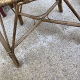 Series of 4 vintage rattan armchairs