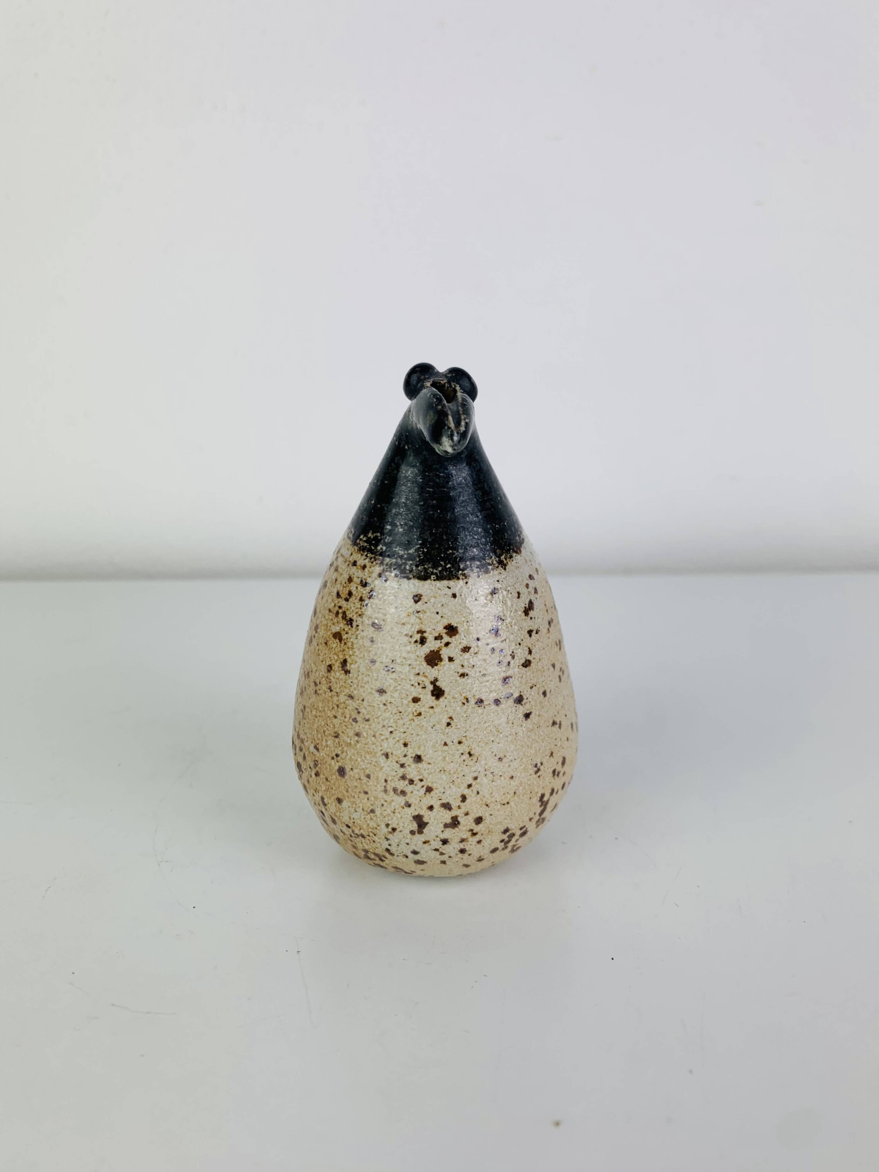 Salière zoomorphe en grès, oiseau, vintage