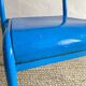Pair of Mullca nursery chairs in metal and wood painted red and blue