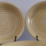 Lots de 6 anciennes assiettes creuses Longchamp France jaune soleil
