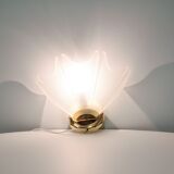 Glass & brass wall lamp