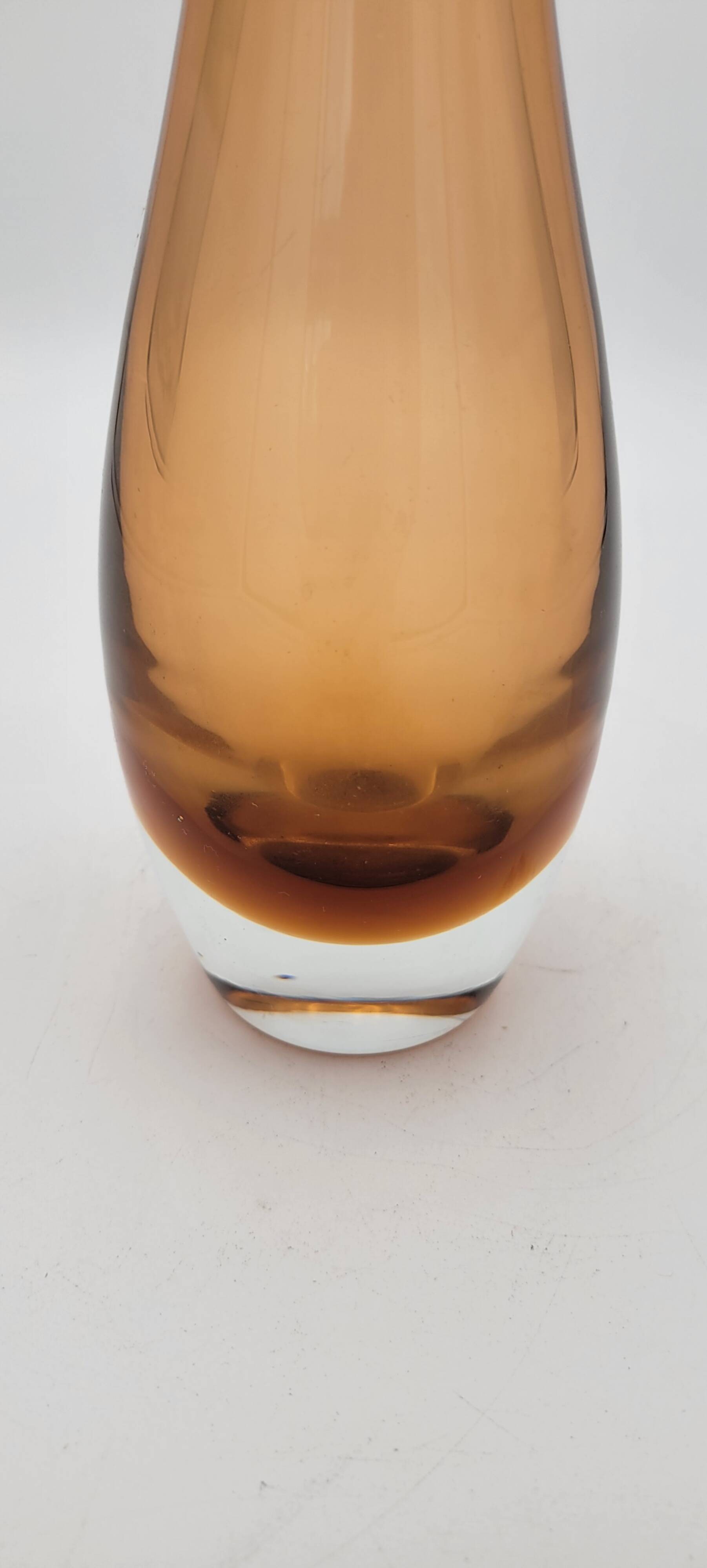 Contemporary amber glass vase