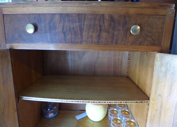 ART DECO sideboard curved walnut veneer around 1930 – Totally restored