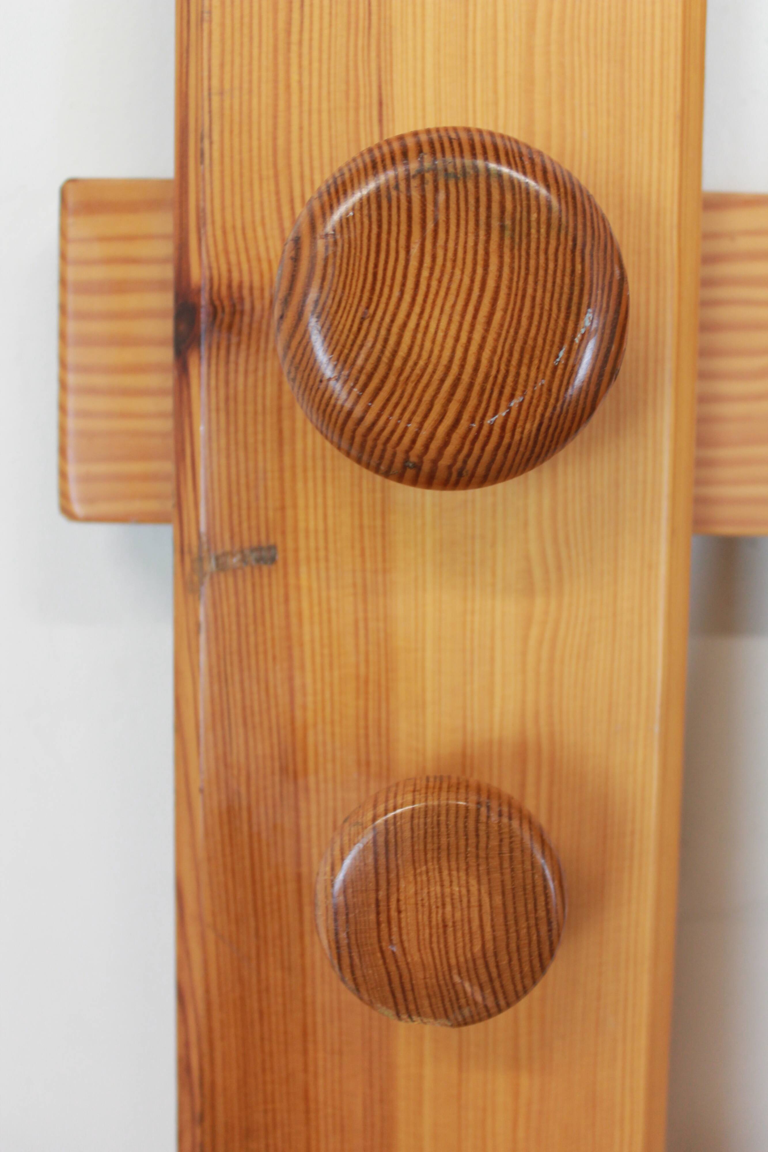 Pine wall coat rack