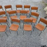 17 chrome metal bistro chairs from the 70s