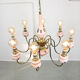 Mid-century brass and glass chandelier