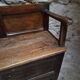 Old French popular art bench from Auvergne, circa 1800–1850