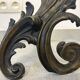 Beautiful pair of bronze andirons - 19th century