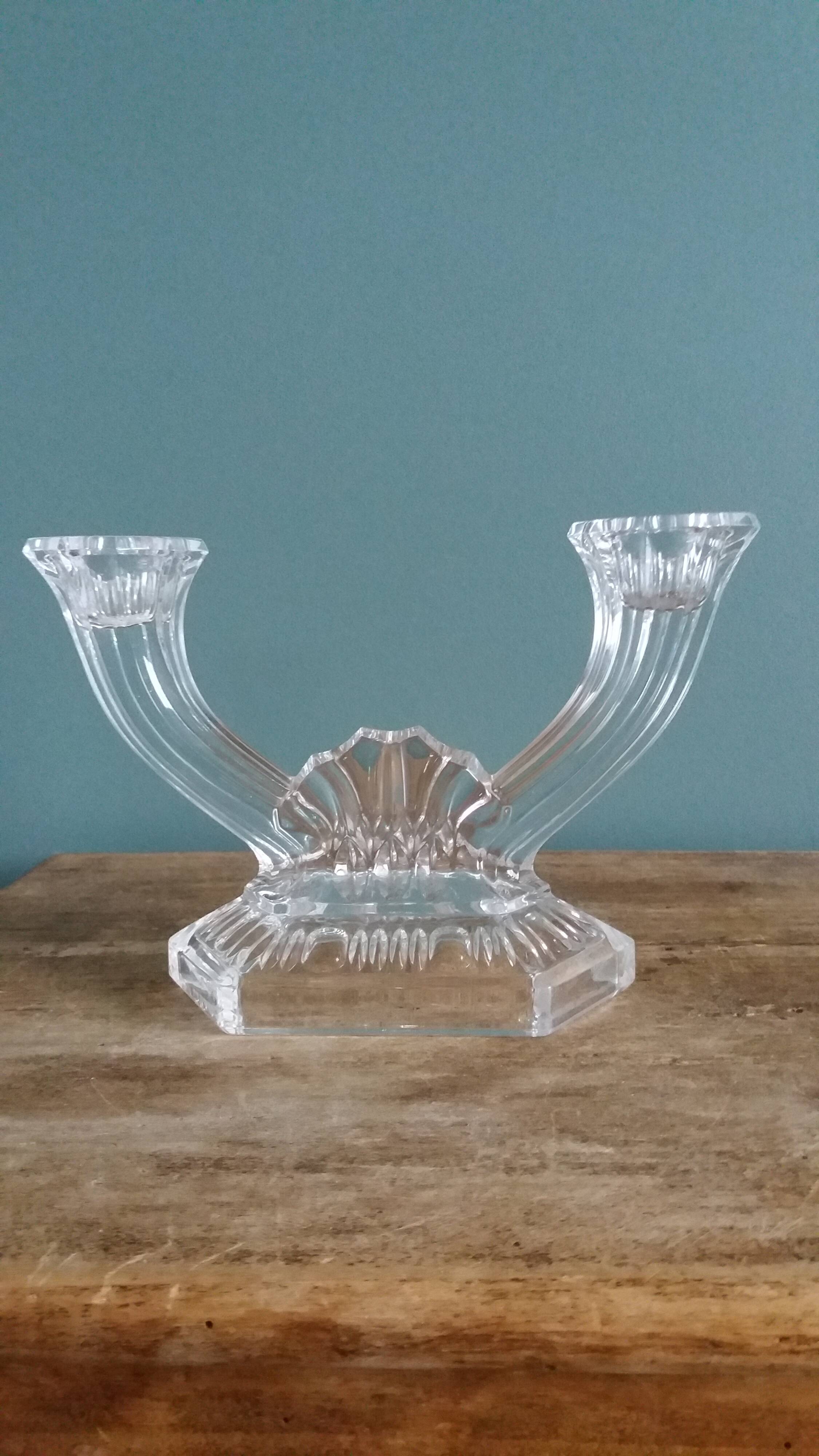 Art Deco chandelier/candlestick, Buder crystal, 1930