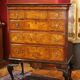 George II Burl Walnut and Marquetry Hightboard, 1890s