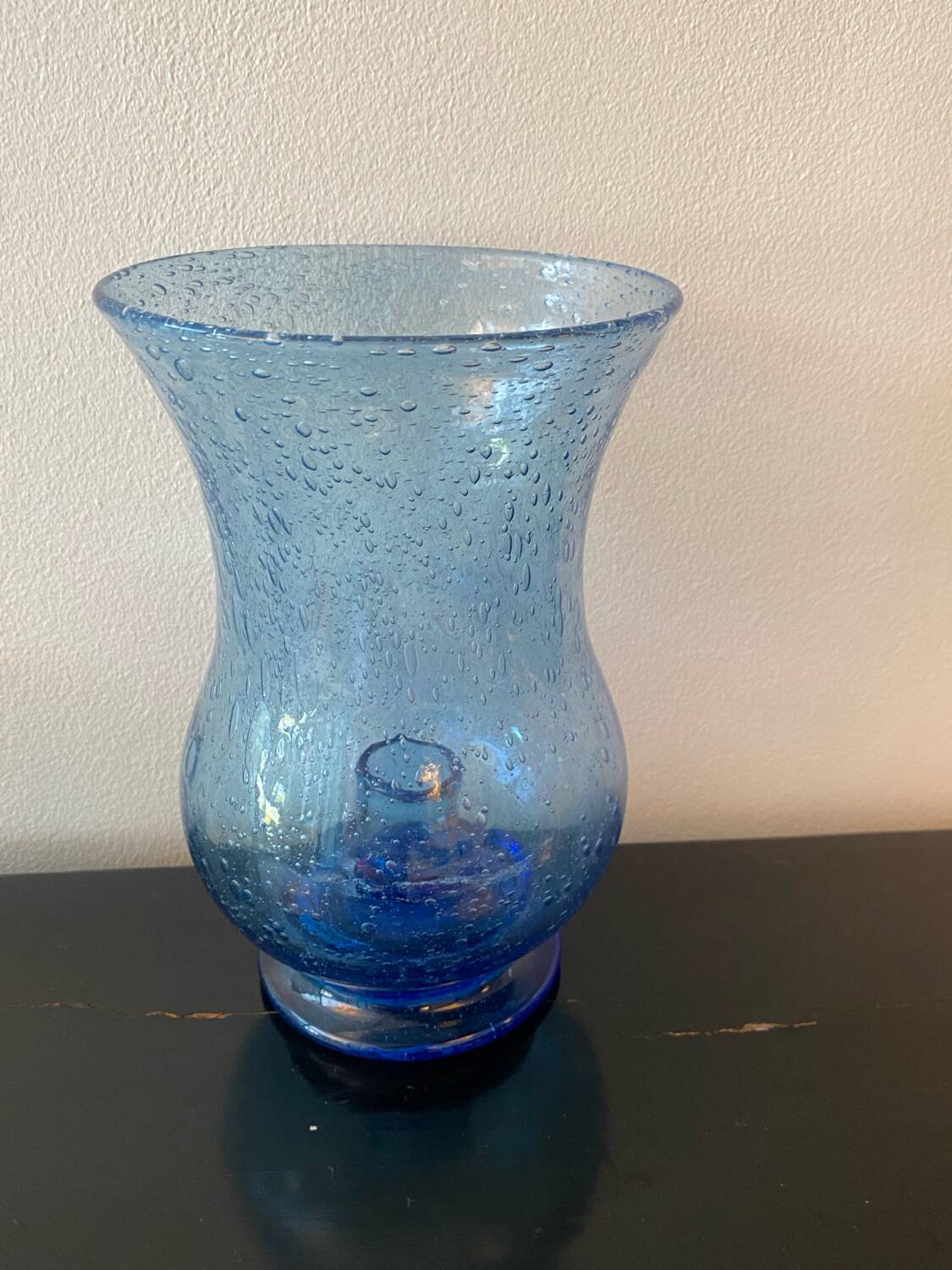 Lavender Blue Glass Tealight Holder
