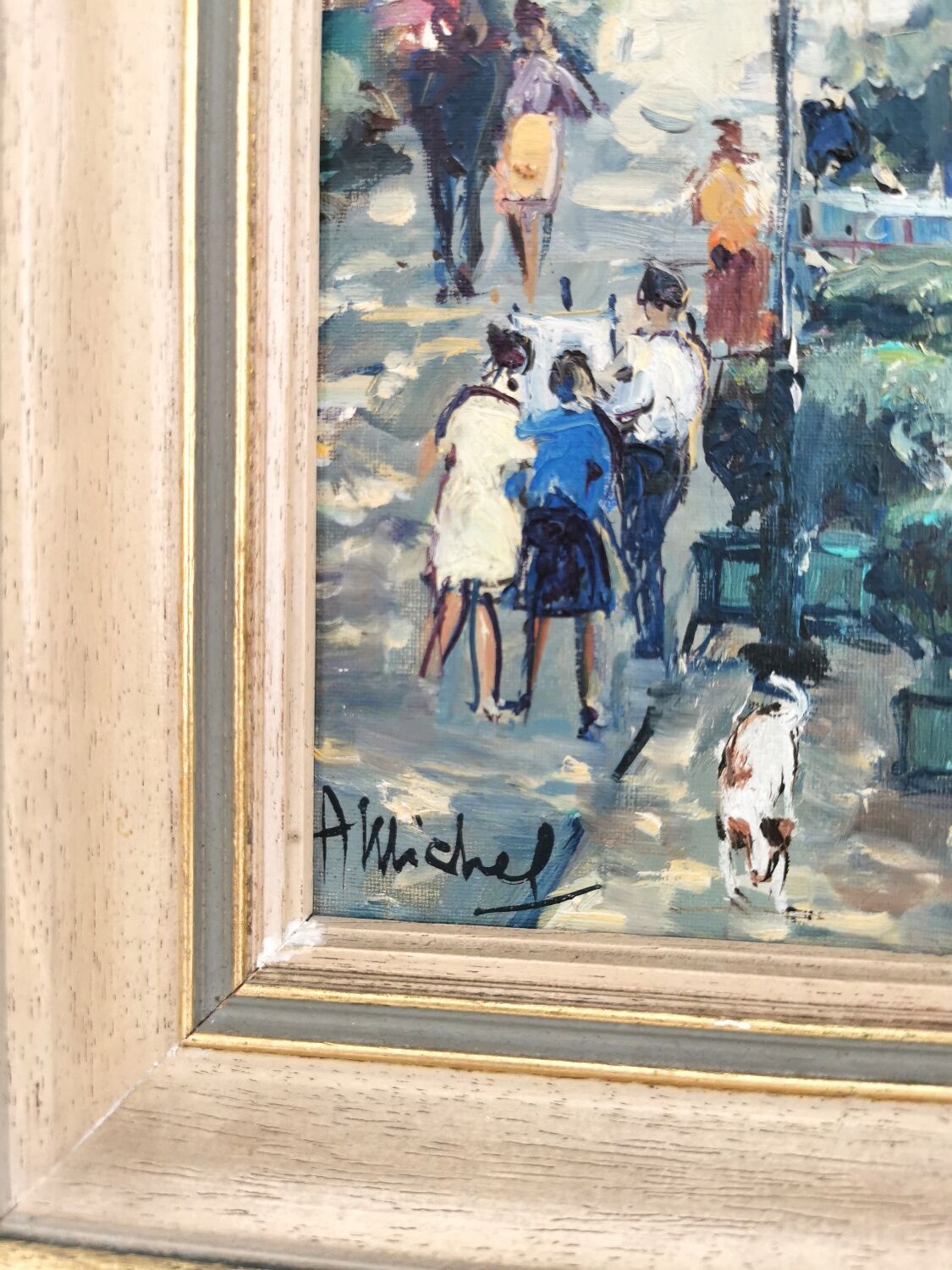 Old painting Oil Paris Montmartre signed André Michel 70's