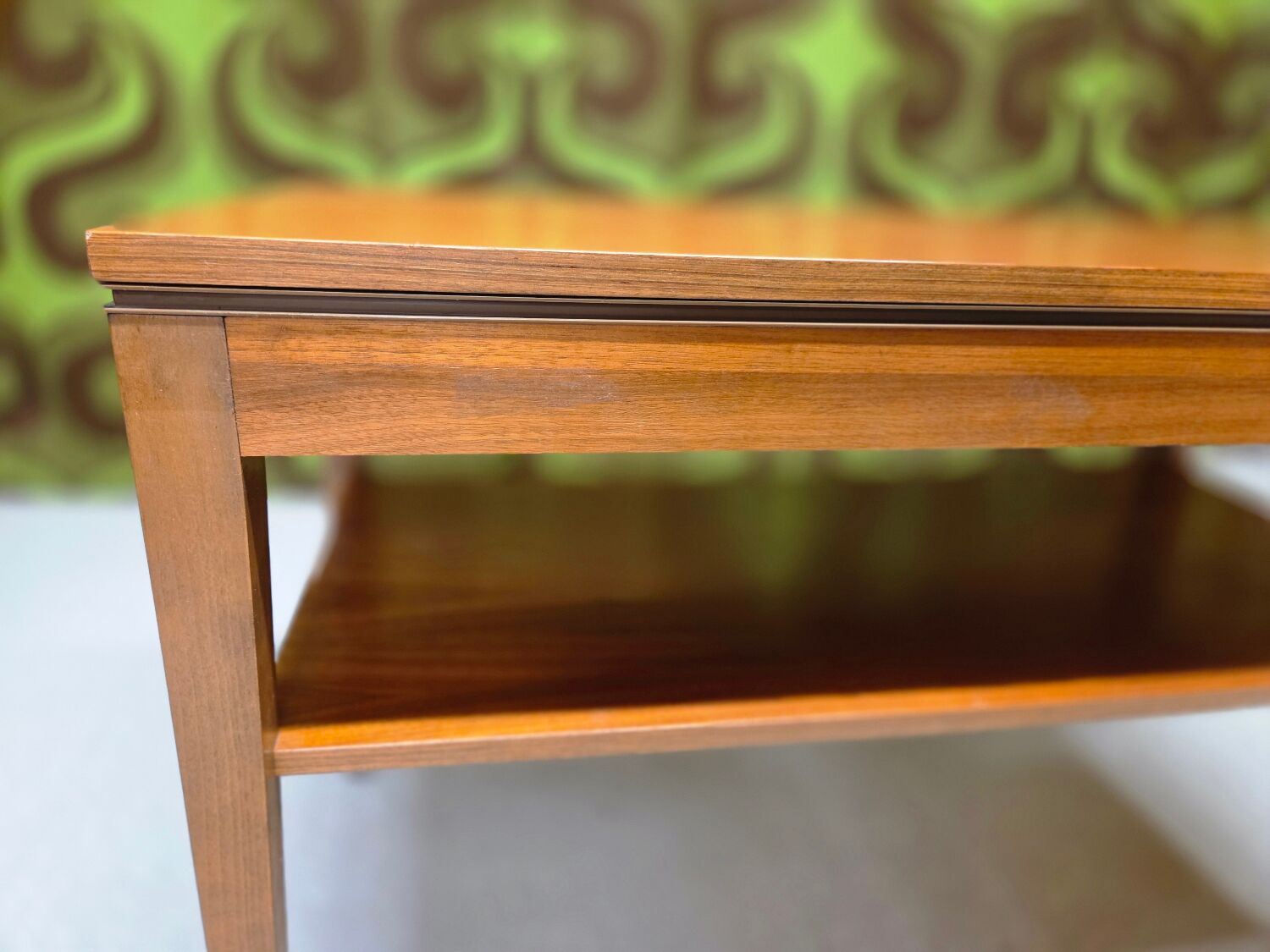 Teak serving table with casters, 1970s