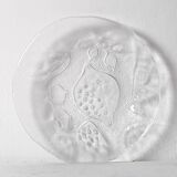 Set of 4 Kosta Boda Tropic Glass Dessert Plates, Scandinavian Fruit Design