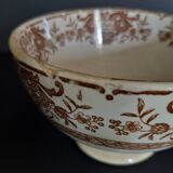 Old earthenware bowl Creil late nineteenth brown decoration