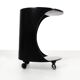 Black Side Table on Wheels