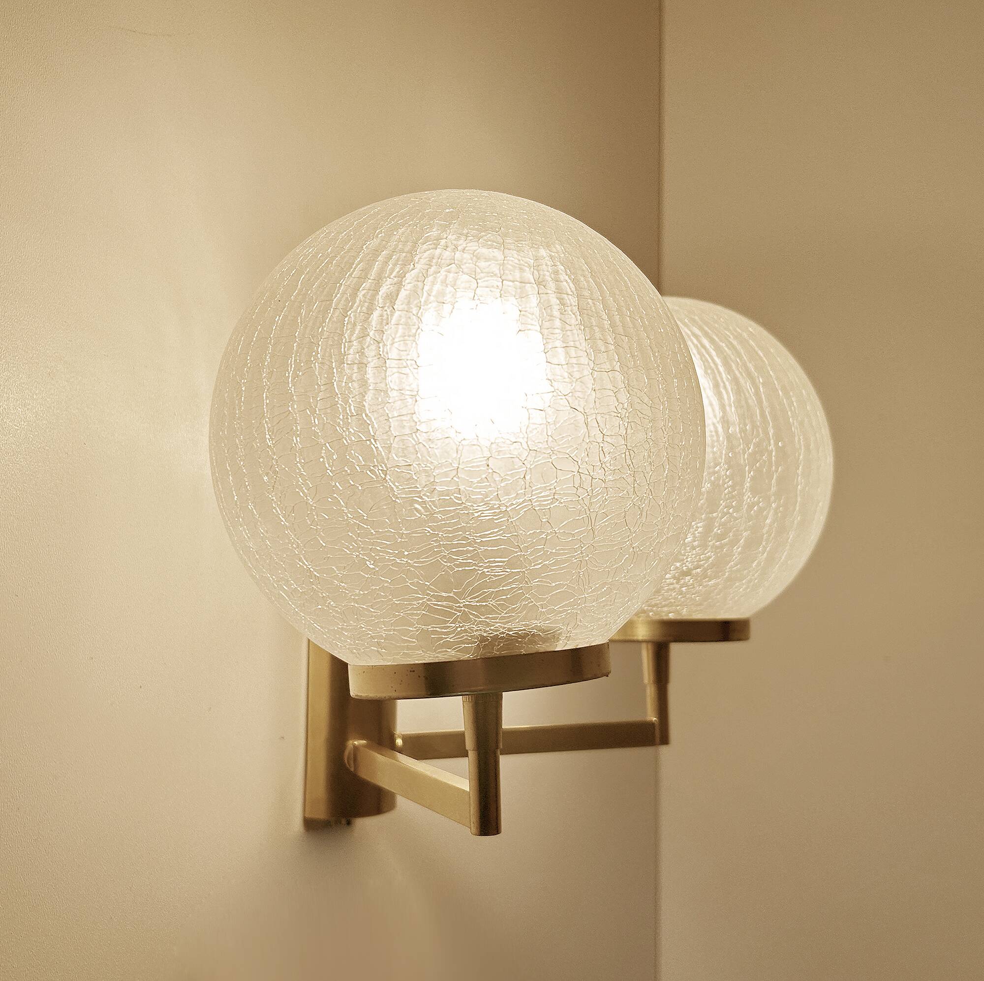 Pair Vintage Bubble Glass Wall Lights